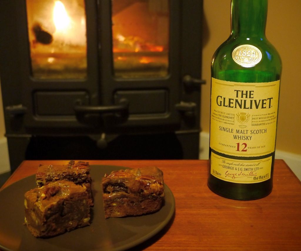 Whisky Brownies With Honey Caramel Centres