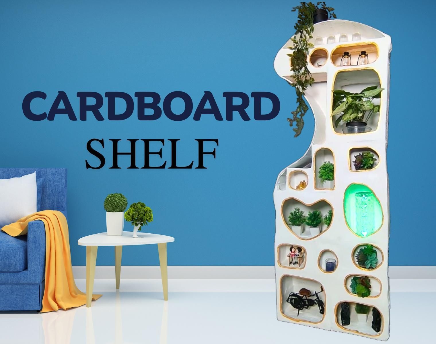 Cardboard Shelf With Plant Pockets