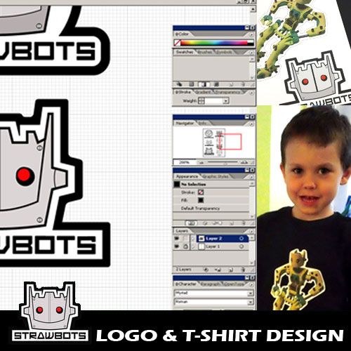 Strawbots: Logo & T-shirt Design