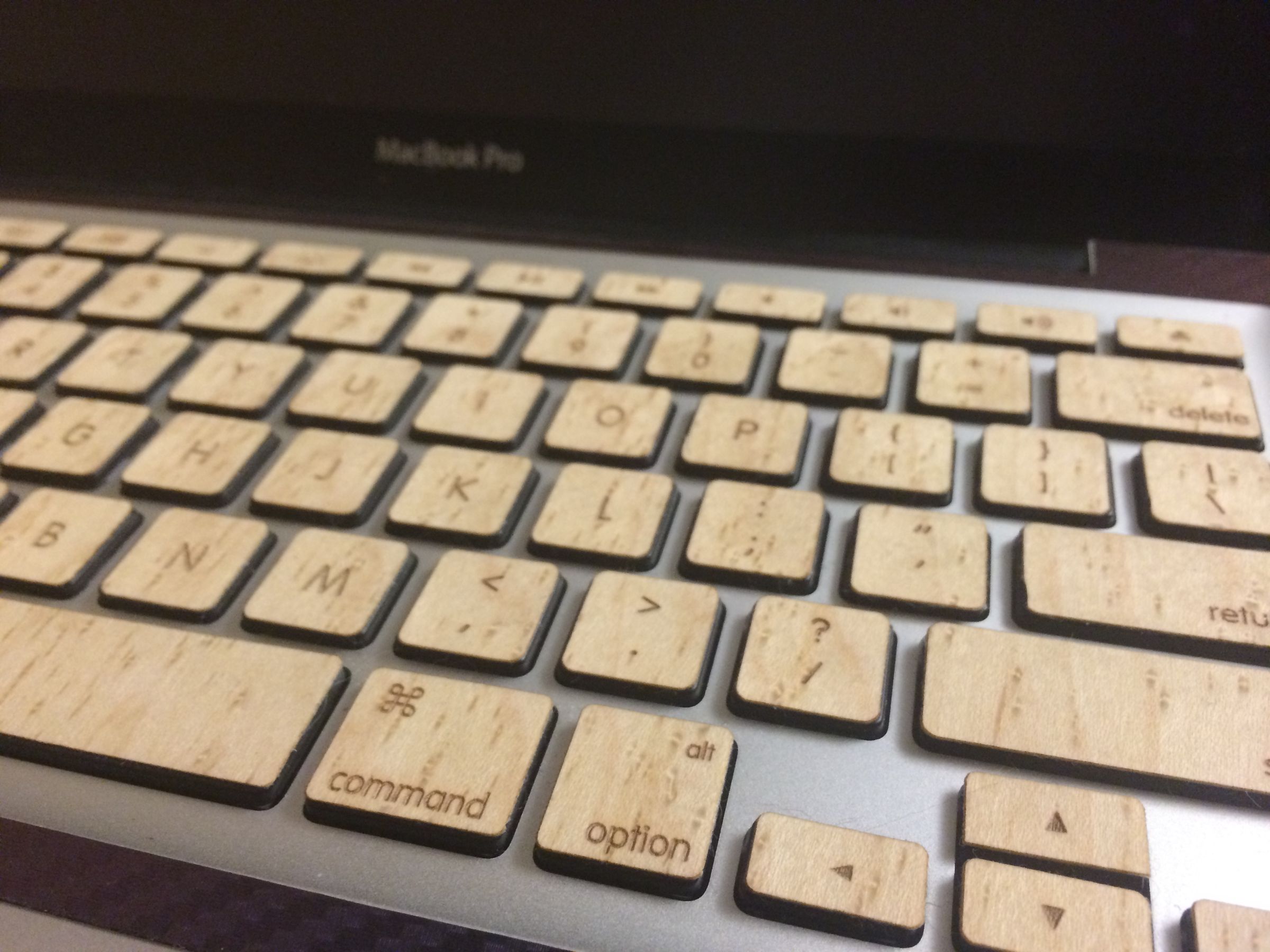 Wooden Macbook Keys (with Backlight Functionality)