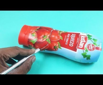 Make a DIY Plastic Organizer From a Plastic Sauce Bottle