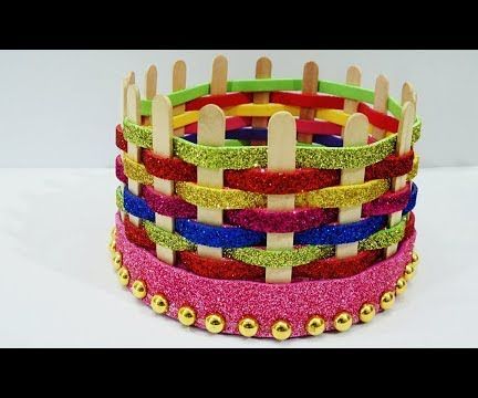 How to Make a Beautiful Basket From Popsicle Sticks?