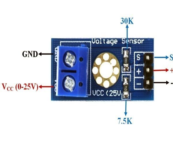 How to Connect Arduino With Voltage Sensor Module 