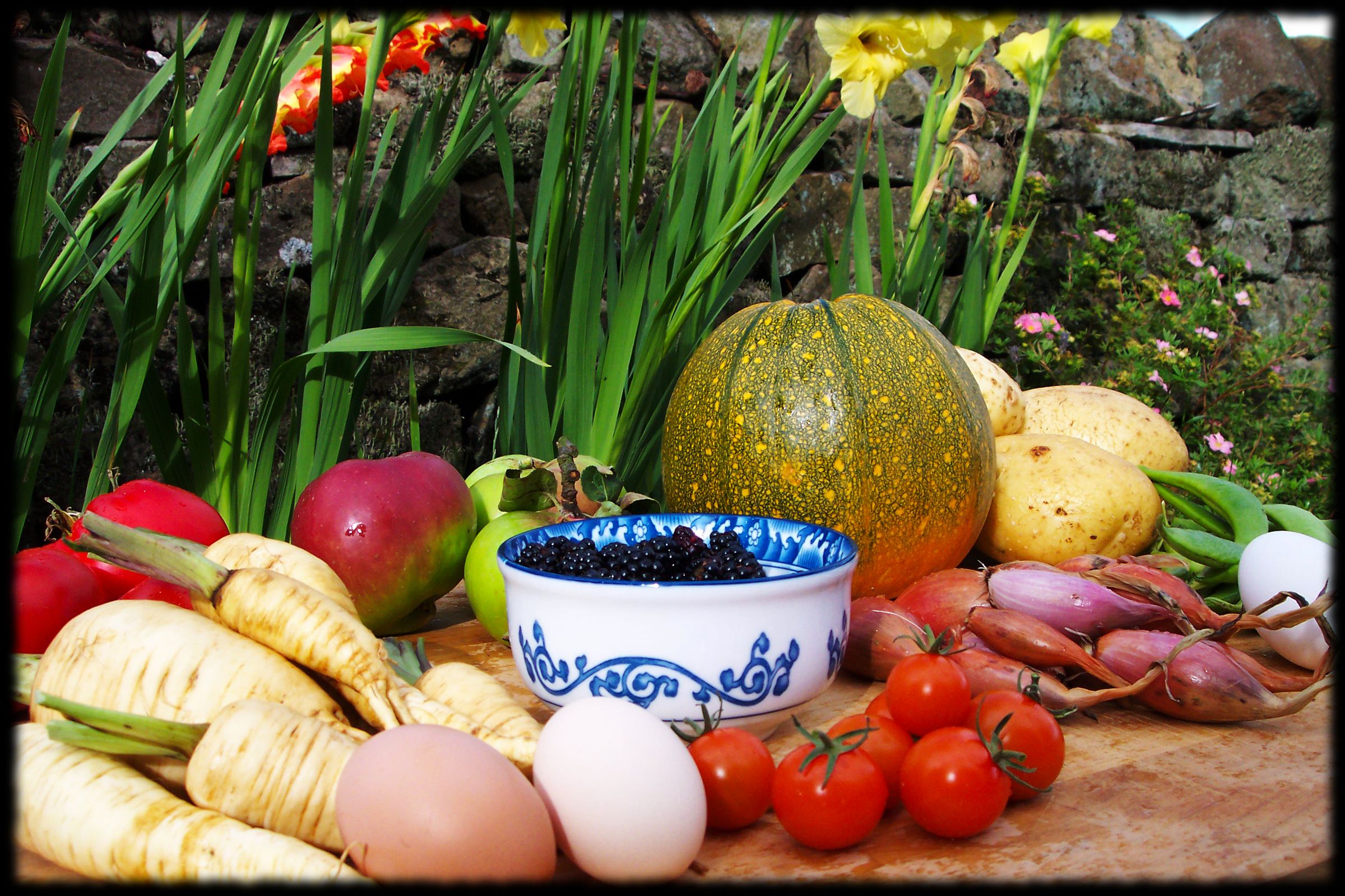 English Fruit and Veg Garden Harvest