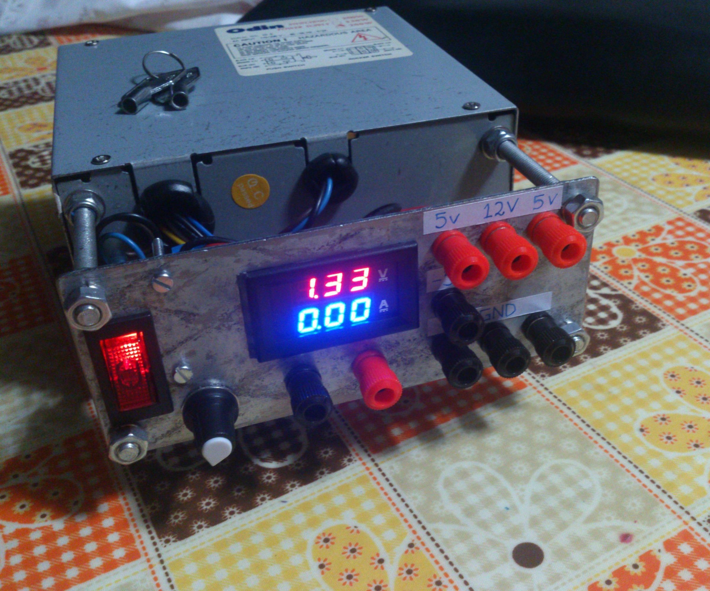 ATX Power Supply Recycled With Variable LM317