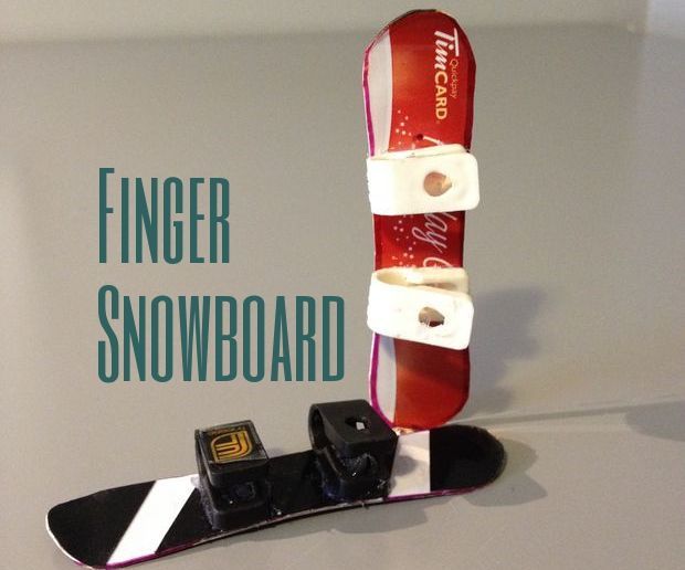 Turn an Old Card Into a Finger Snowboard
