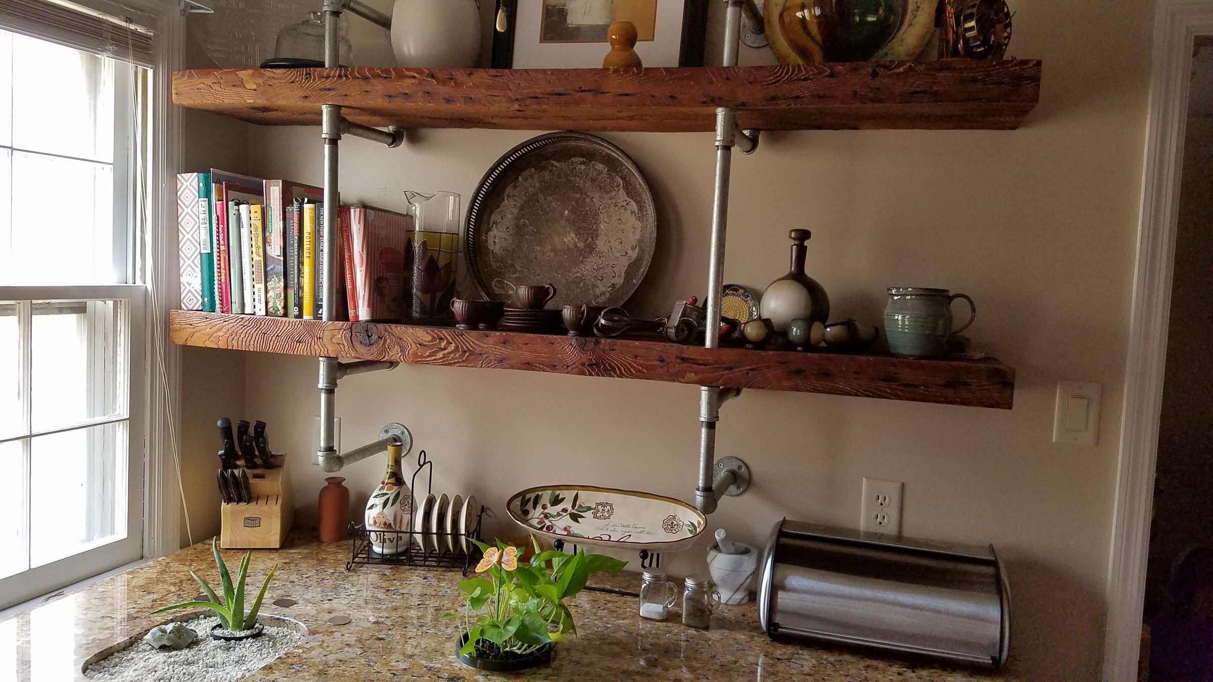 Reclaimed Wood & Galvanized Pipe Shelves 6 Steps (with Pictures