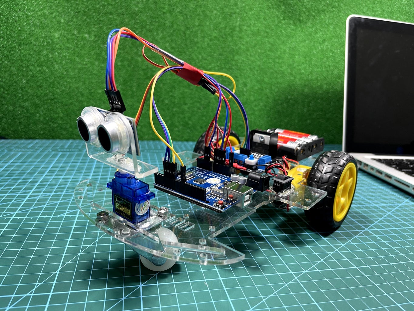 Arduino Obstacle Avoiding Robot Car 2WD With AA Battery : 4 Steps ...