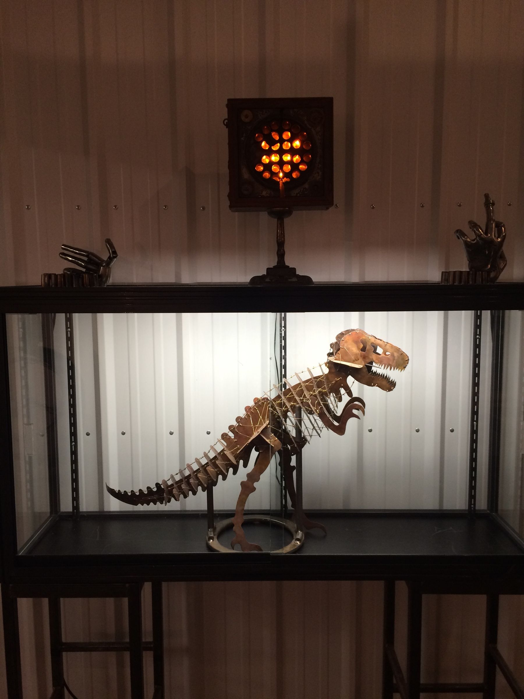 Wire Bound Sheet Metal Dinosaur Skeletons