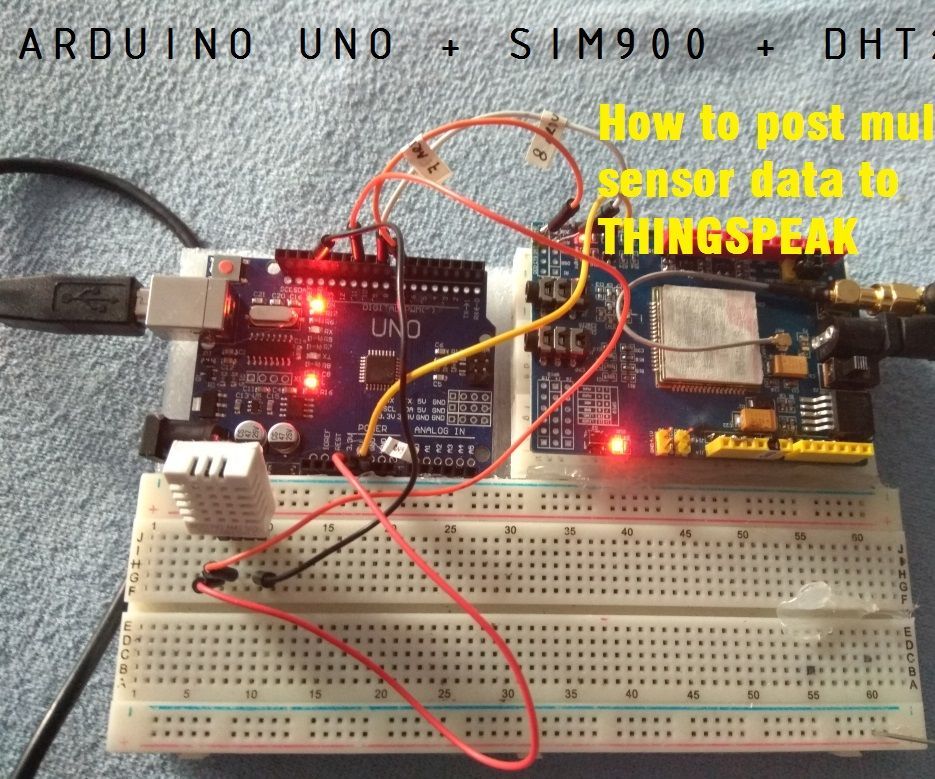 Arduino Uno + SIM900 + DHT22 + Thingspeak [ENG /PL] MULTIPLE SENSOR DATA!