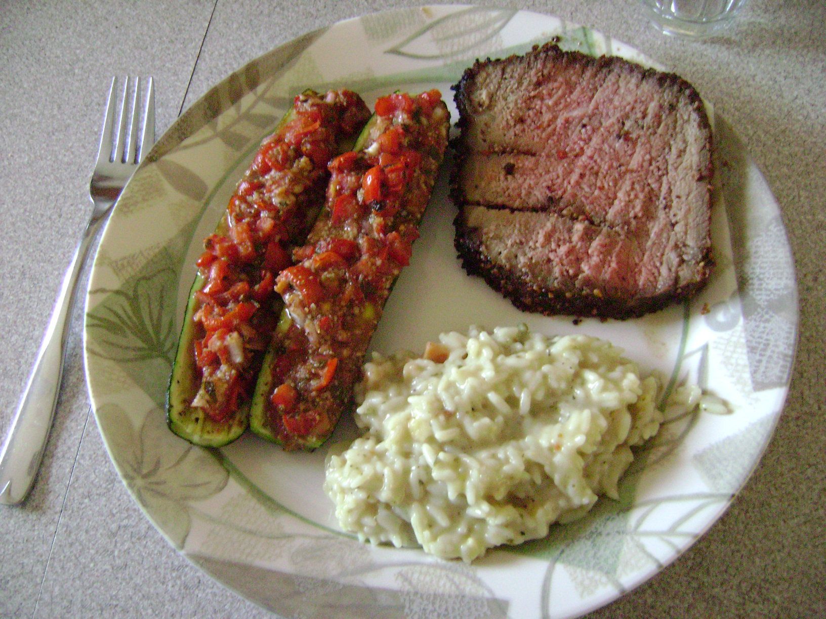 Balsamic Bruschetta Zucchini Boats