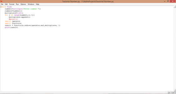 Factorial Number Code for Python