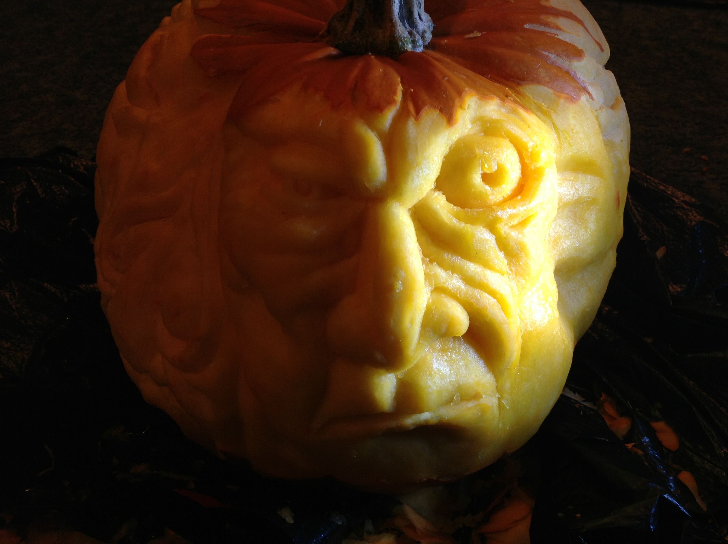 Scary Four-Faced Pumpkin Carving