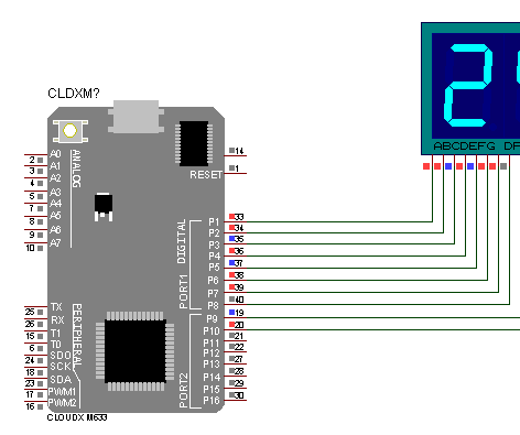 Multiple 7 Segment Display Counter With CloudX Microcontroller 