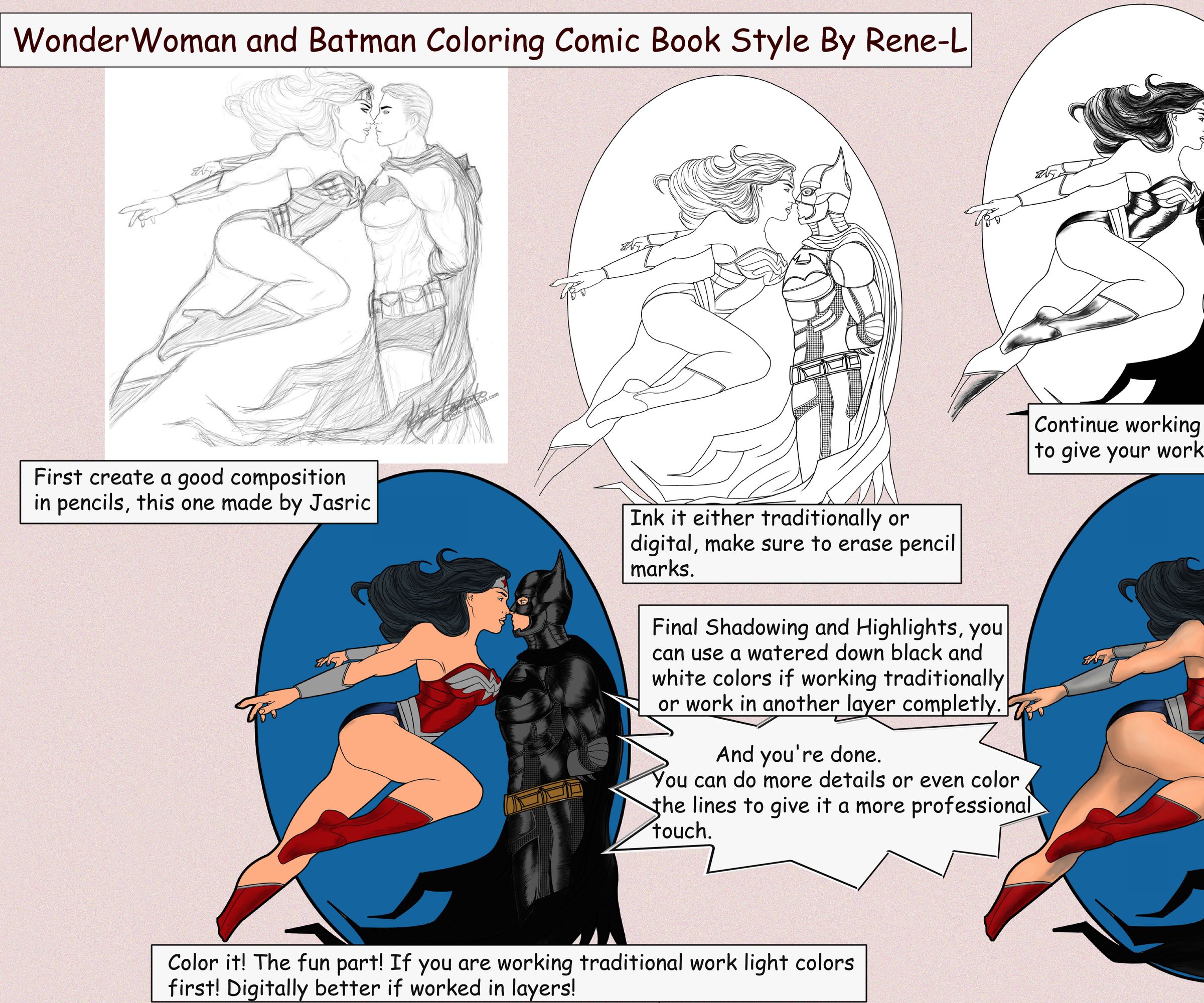 Comic Book Inking and Coloring Tutorial