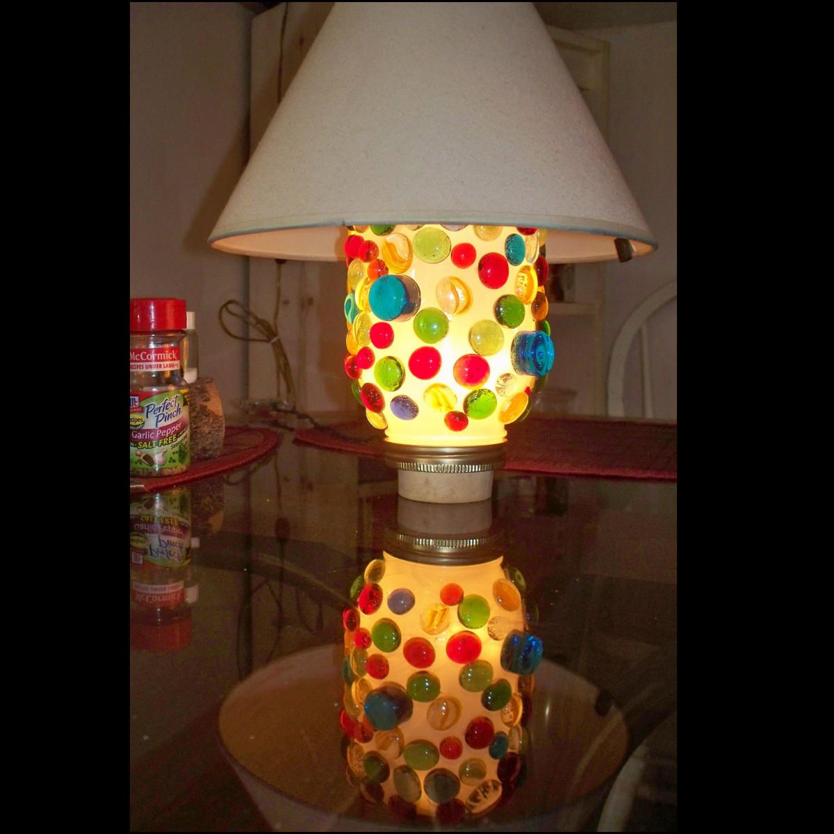 Make a Mason Jar Bauble Lamp