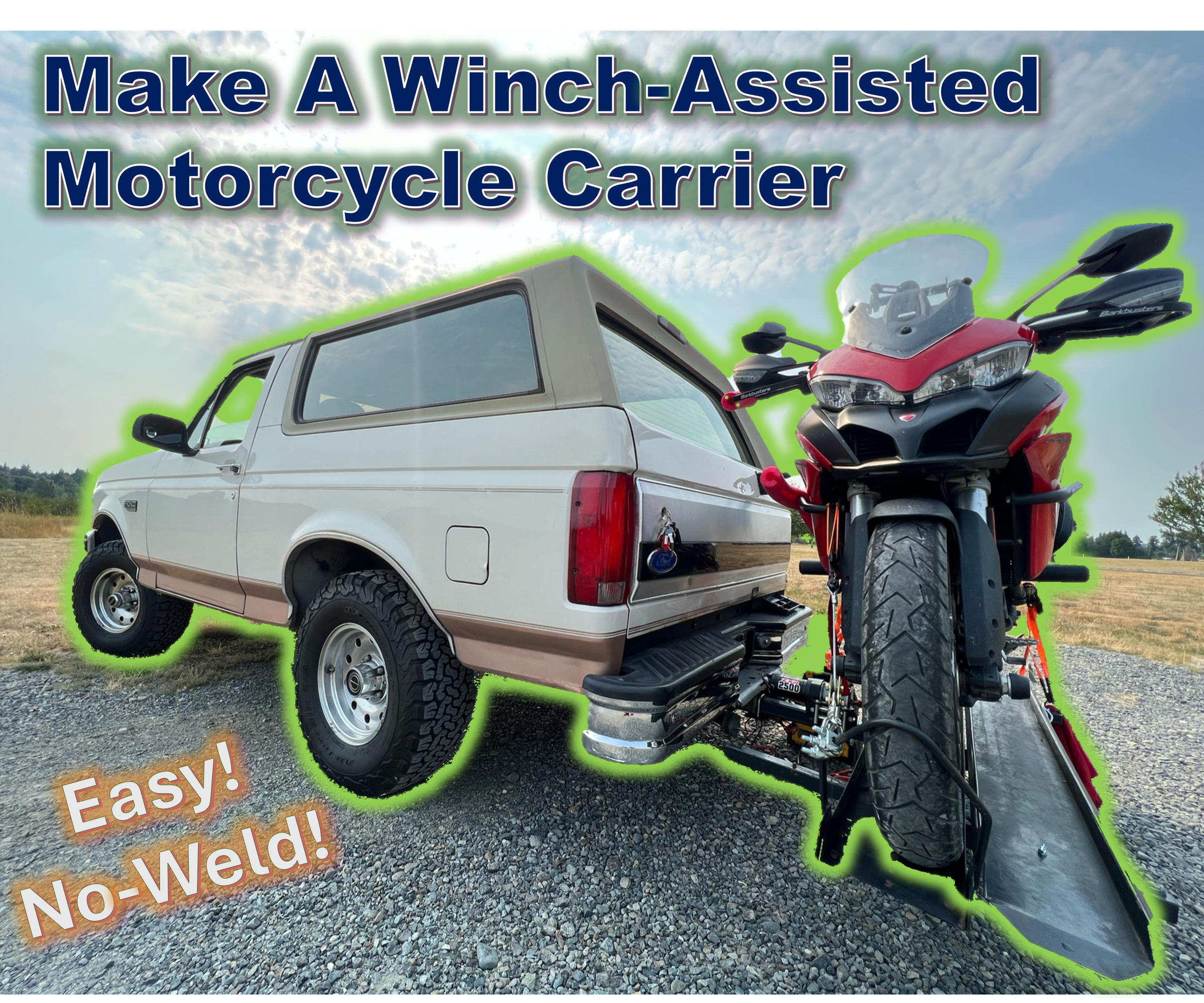 DIY Winch Assisted Motorcycle Hitch Carrier (No-Weld)