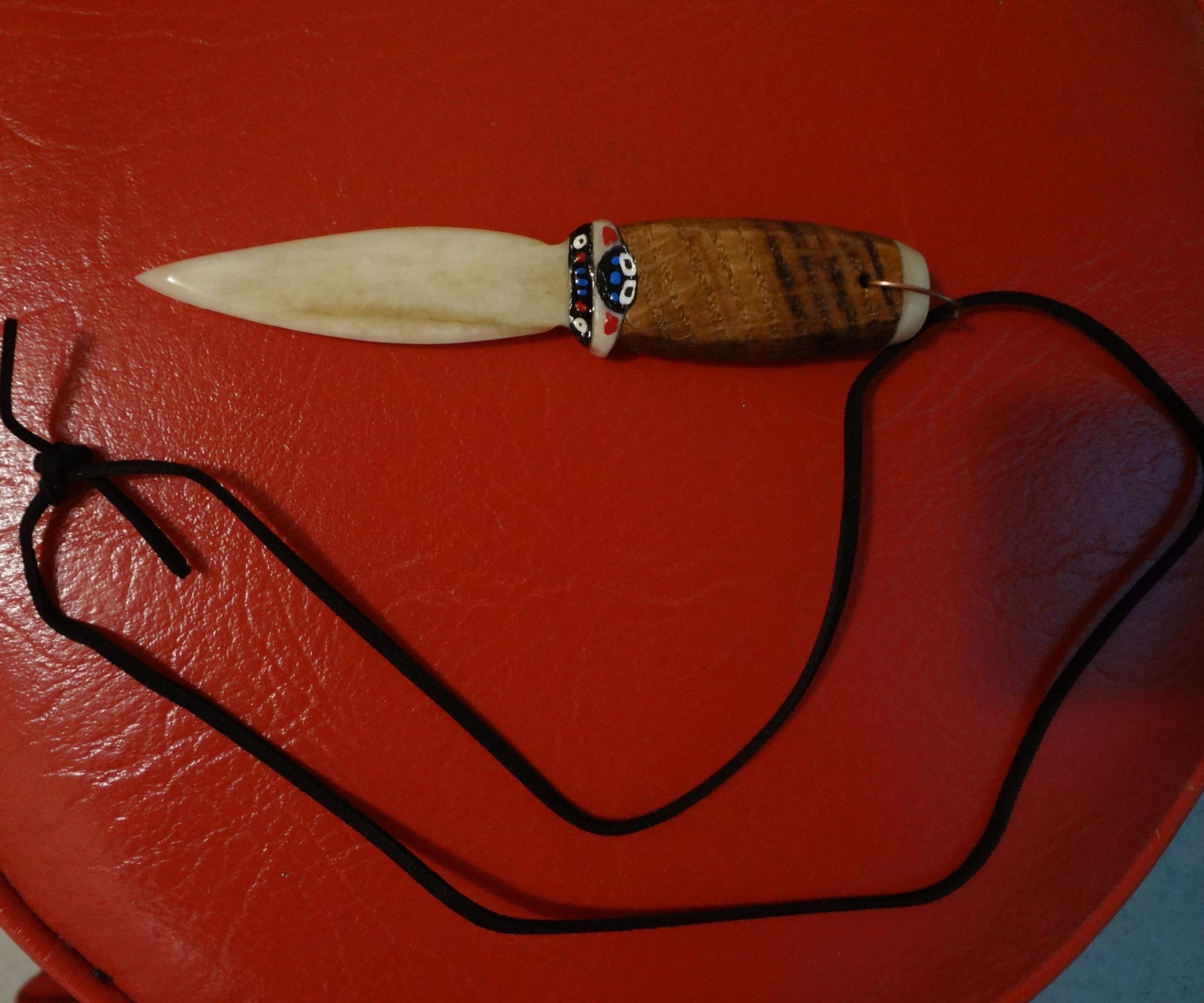 Handmade Bone Neckhanger Knife.