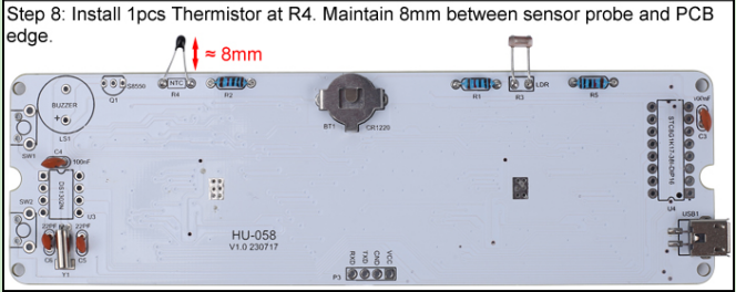 Install 1pcs Thermistor at R4