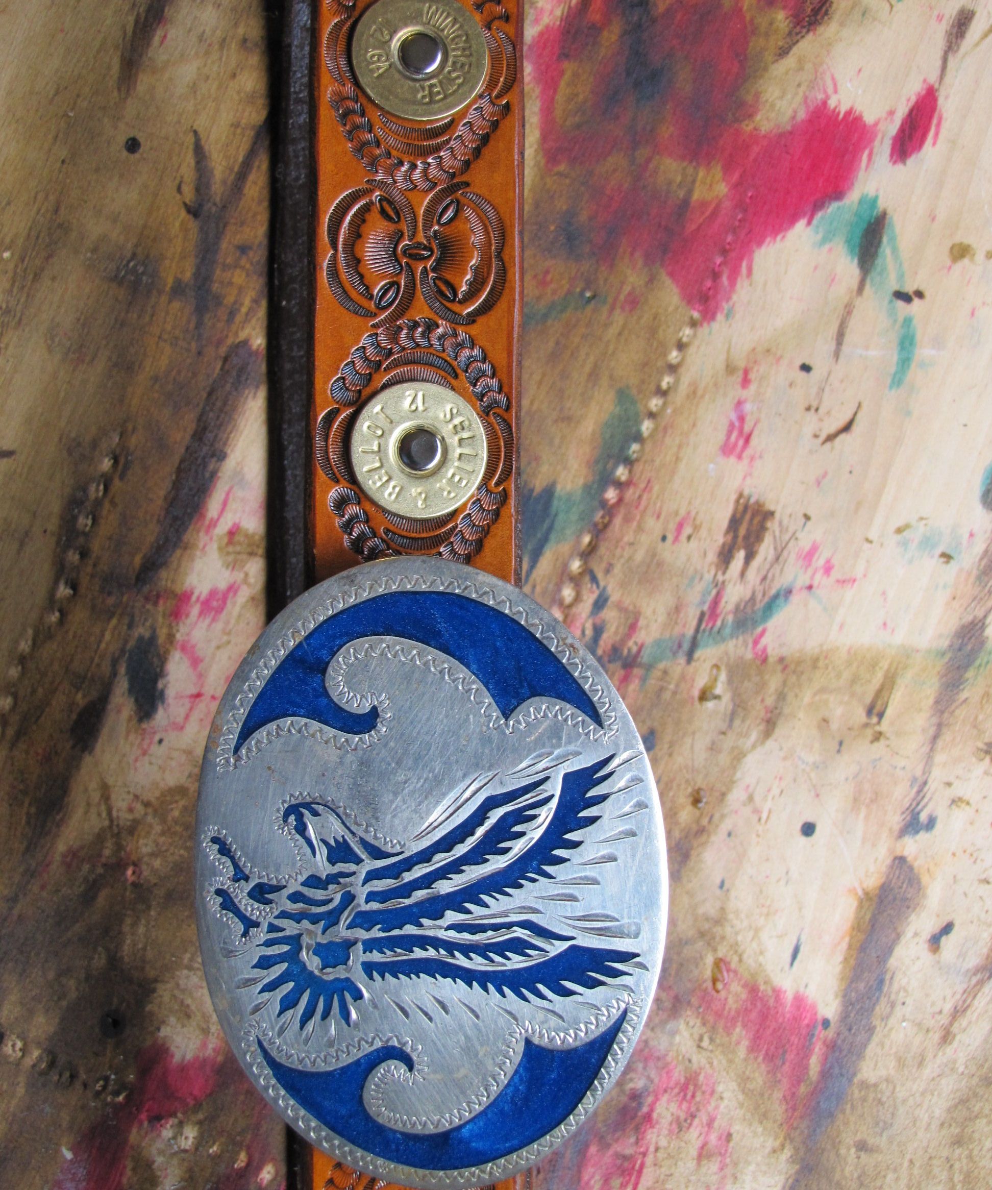 'Merican Leather Belt (w/ Shotgun Shell Conchos)