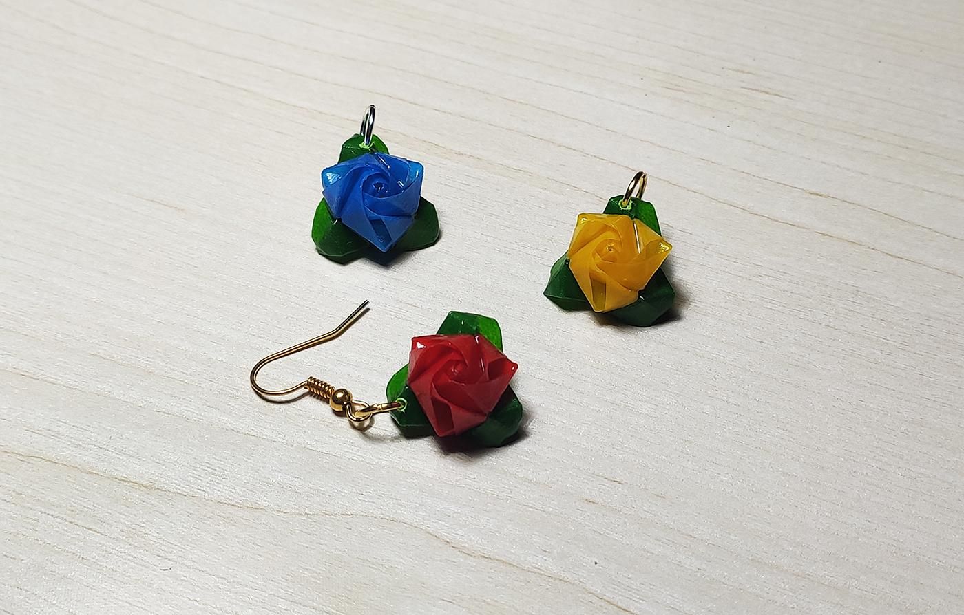 Mini Origami Rose Earrings : 9 Steps (with Pictures) - Instructables