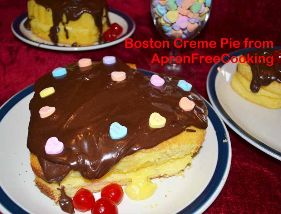 Romantic Boston Creme Pie Hearts for Valentine's Day