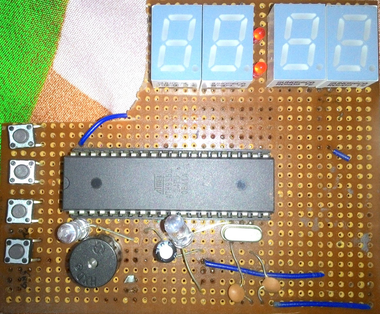 Digital Clock Using Microcontroller (AT89S52 Without RTC Circuit) : 4 ... Circuit Diagram