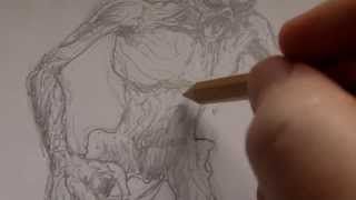 Drawing a Necromorph Feeder Creature From Dead Space