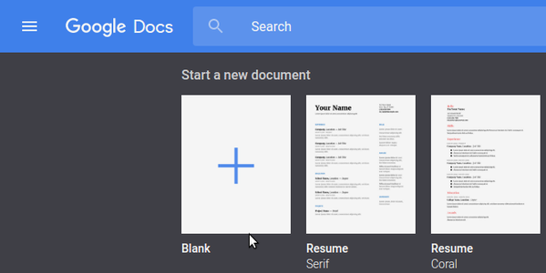 Open a New Document