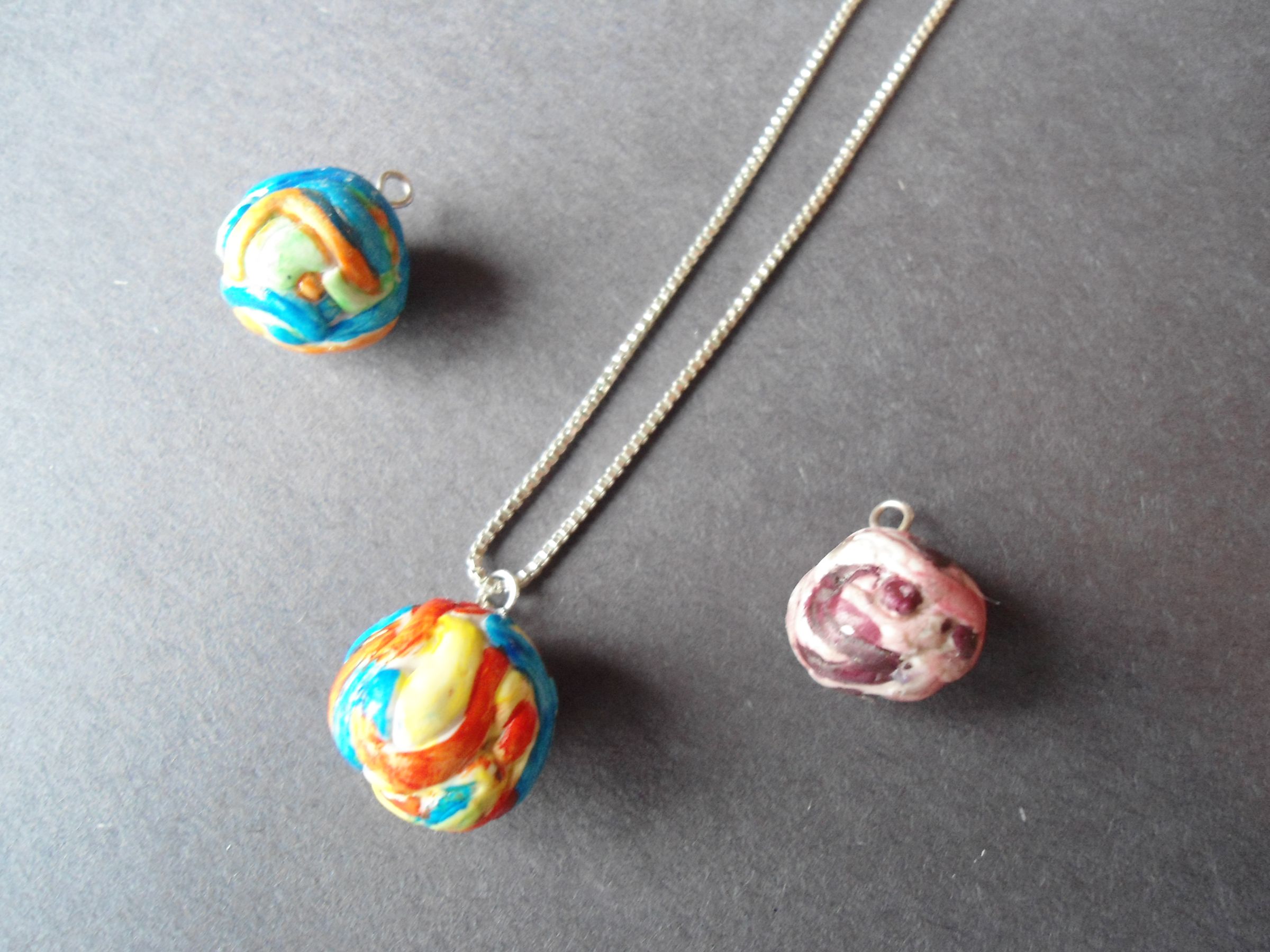 Polymer Clay Ball of Mystery Pendant