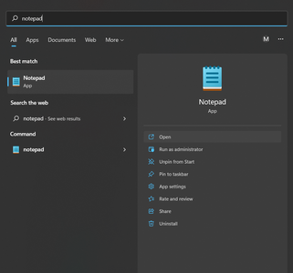 Open Notepad