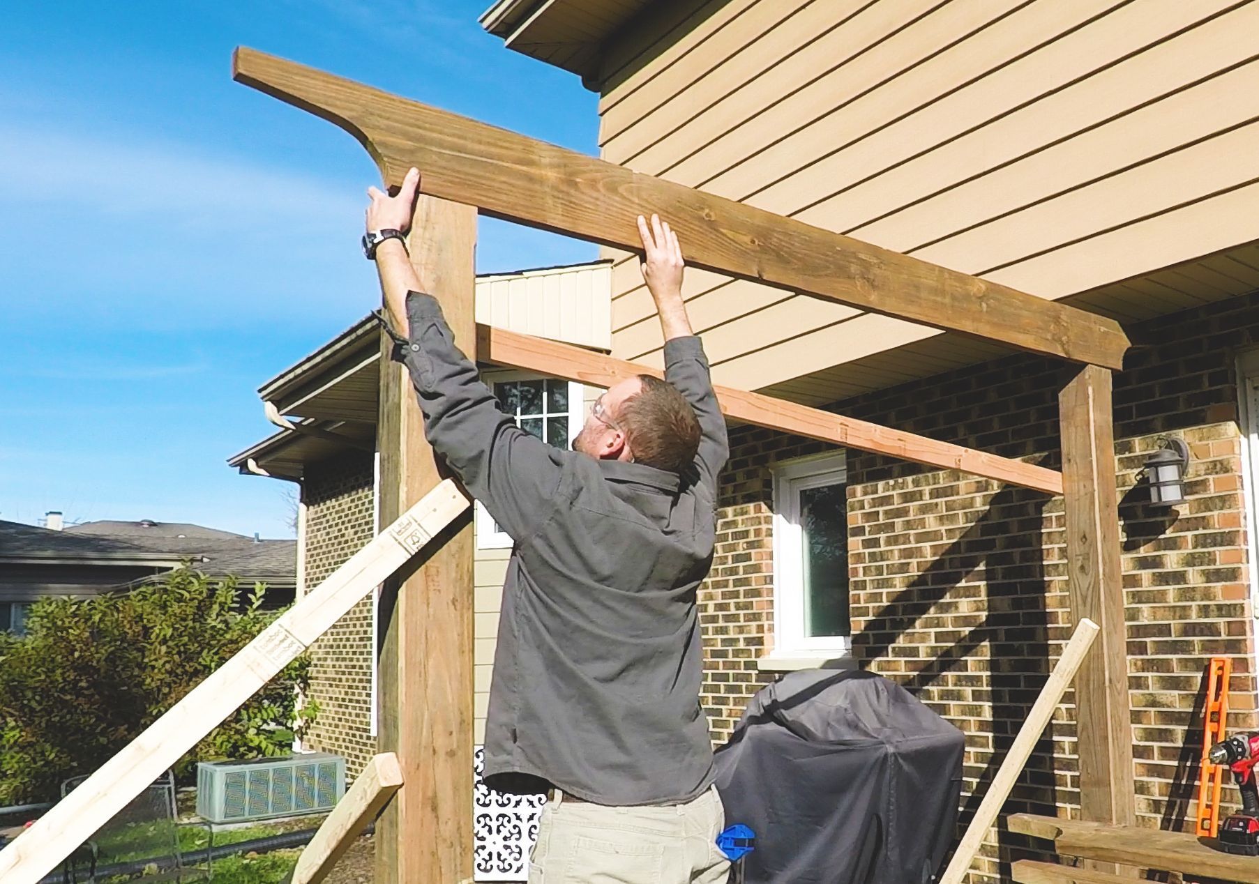 How to Build a Pergola on a Concrete Patio in Two Days : 18 Steps (with ...