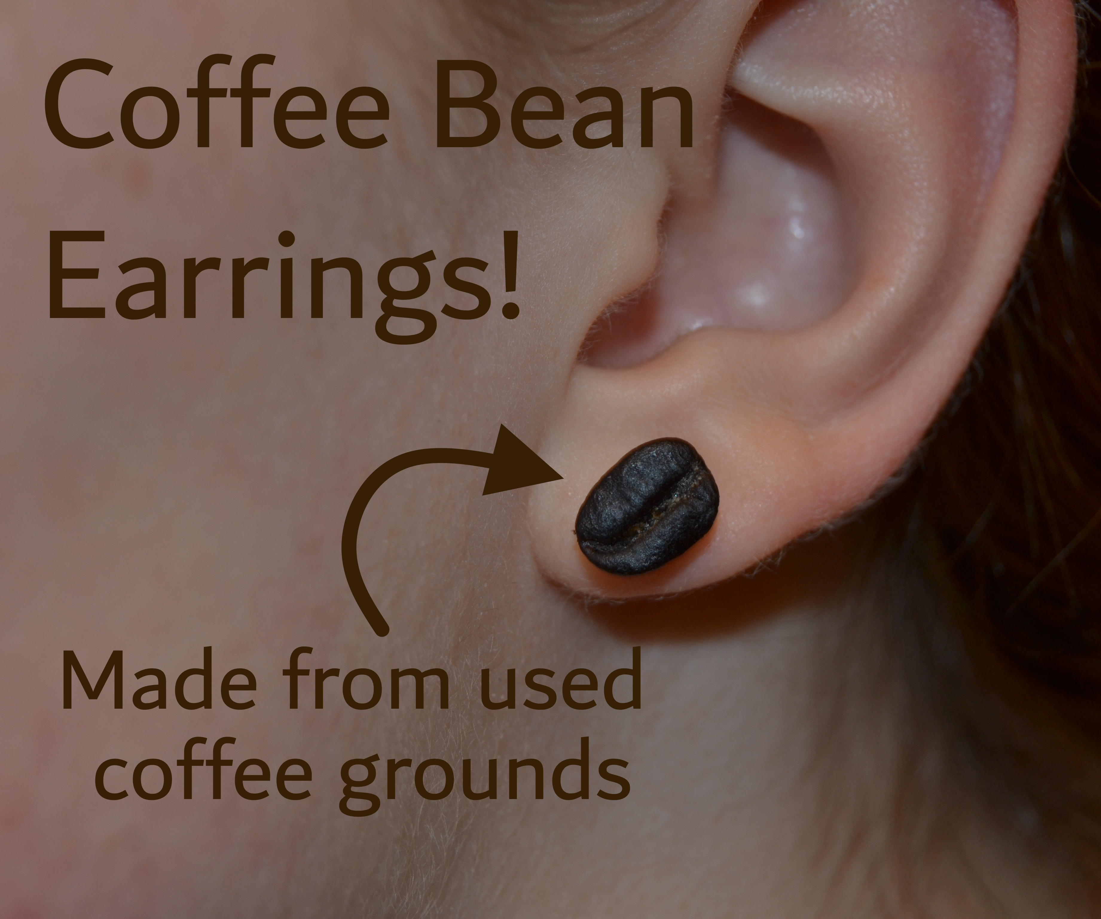 Coffee Earrings (Made From Used Coffee Grounds)