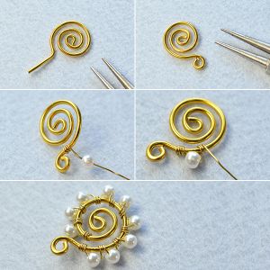 Beebeecraft Tutorial on How to Make Wire Wrapped Earrings With Pearl ...