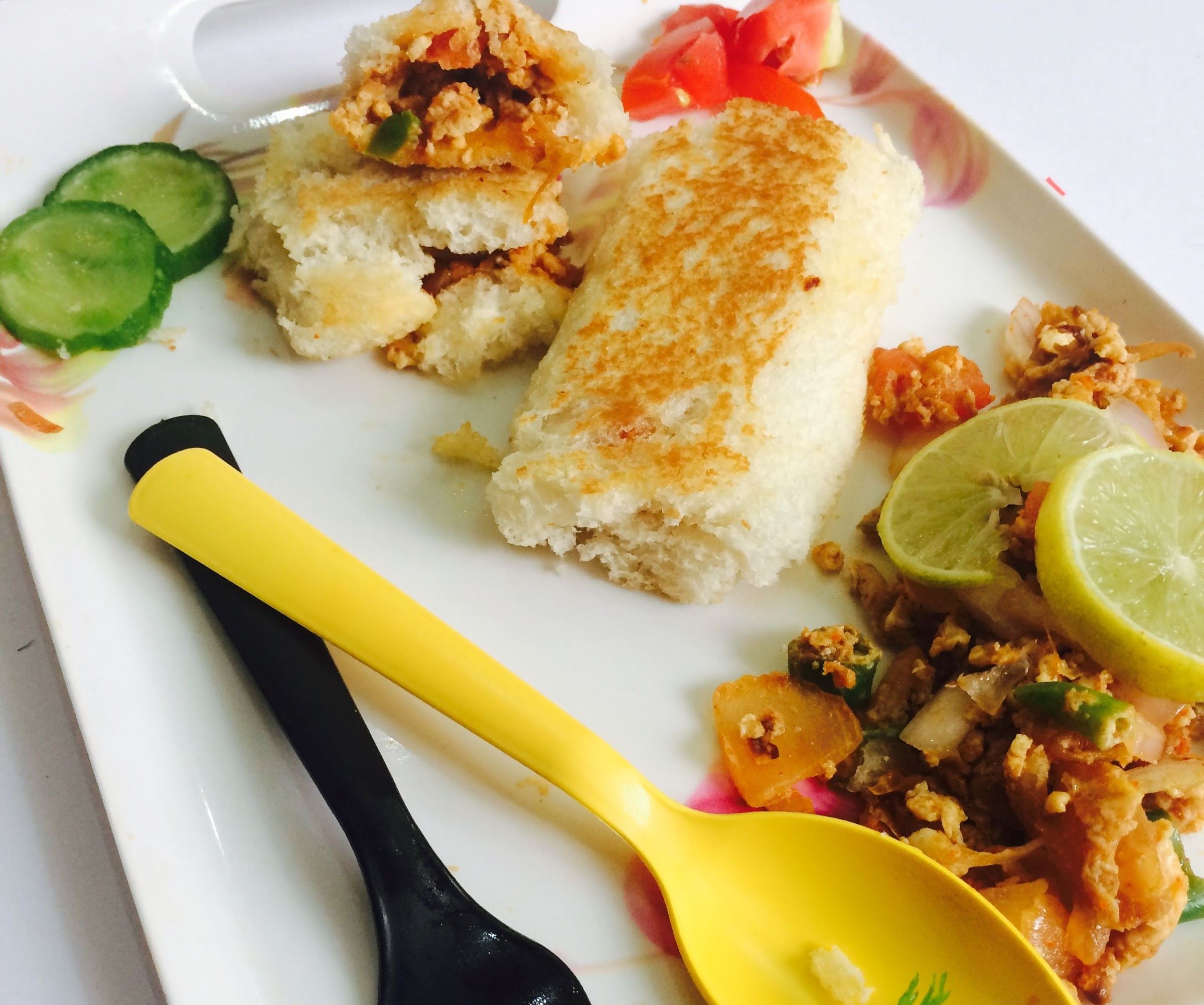 Egg Filled Bread Roll