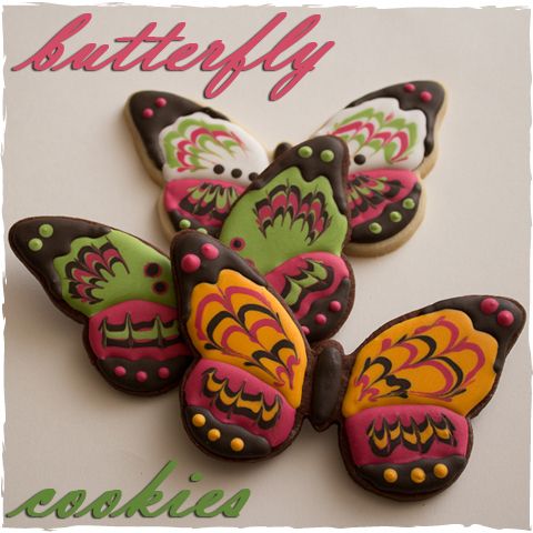 Butterfly Cookies and the Marbling Technique
