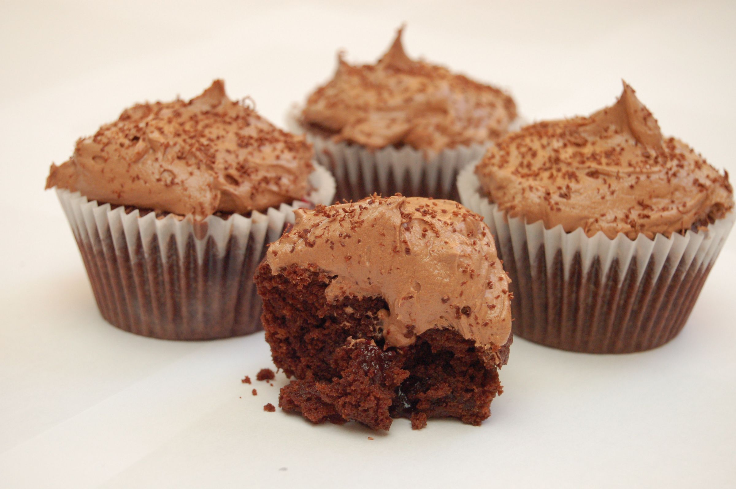 Chocolate Cherry Cupcakes With Malted Chocolate Frosting