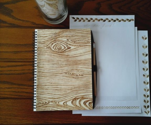 Faux Wood Notebook Cover