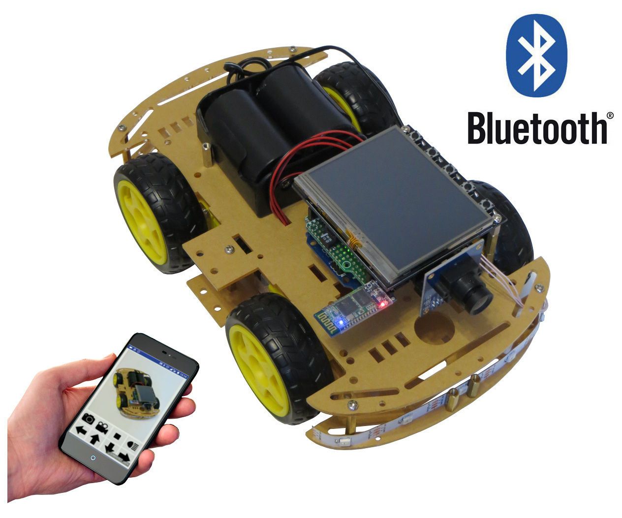 Video Stream and Control by Smartphone 4WD Robot Car (over Bluetooth)