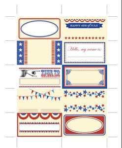 Fourth of July Name Tags