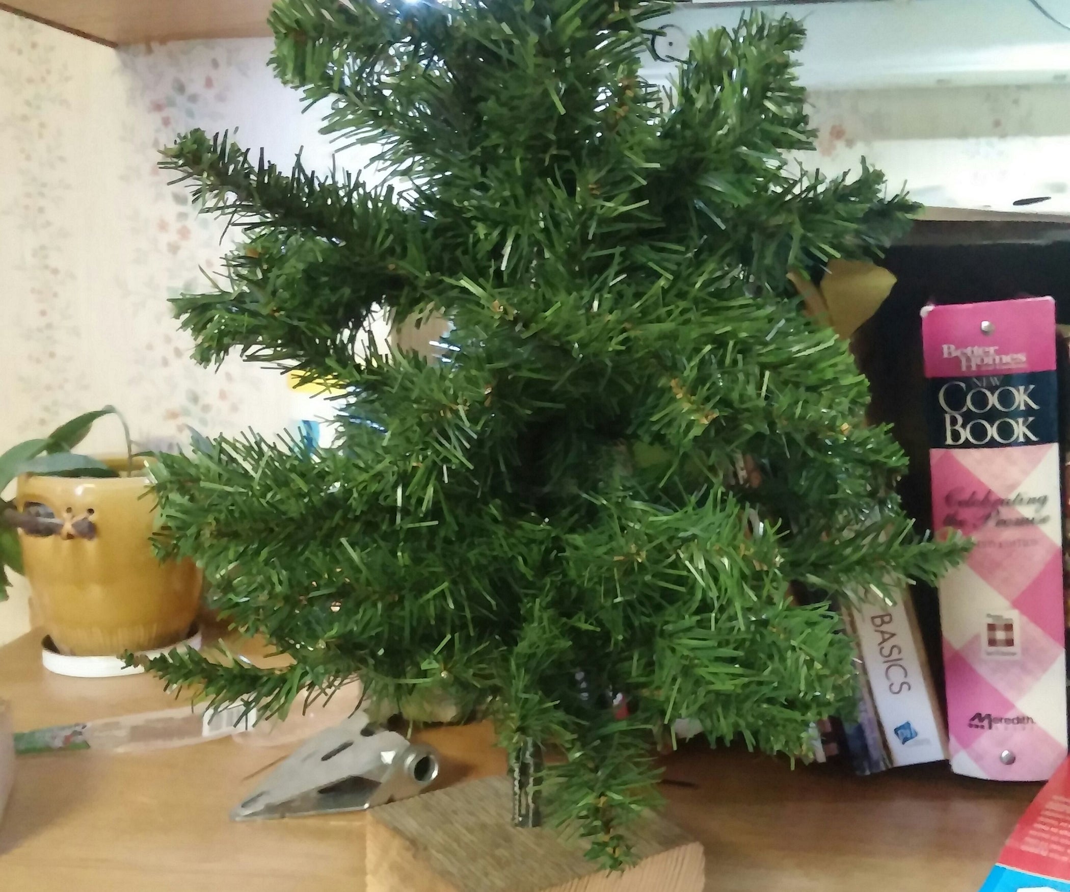 Artificial Tree Repurposed Christmas Wreath and Mini Tree 3 Steps