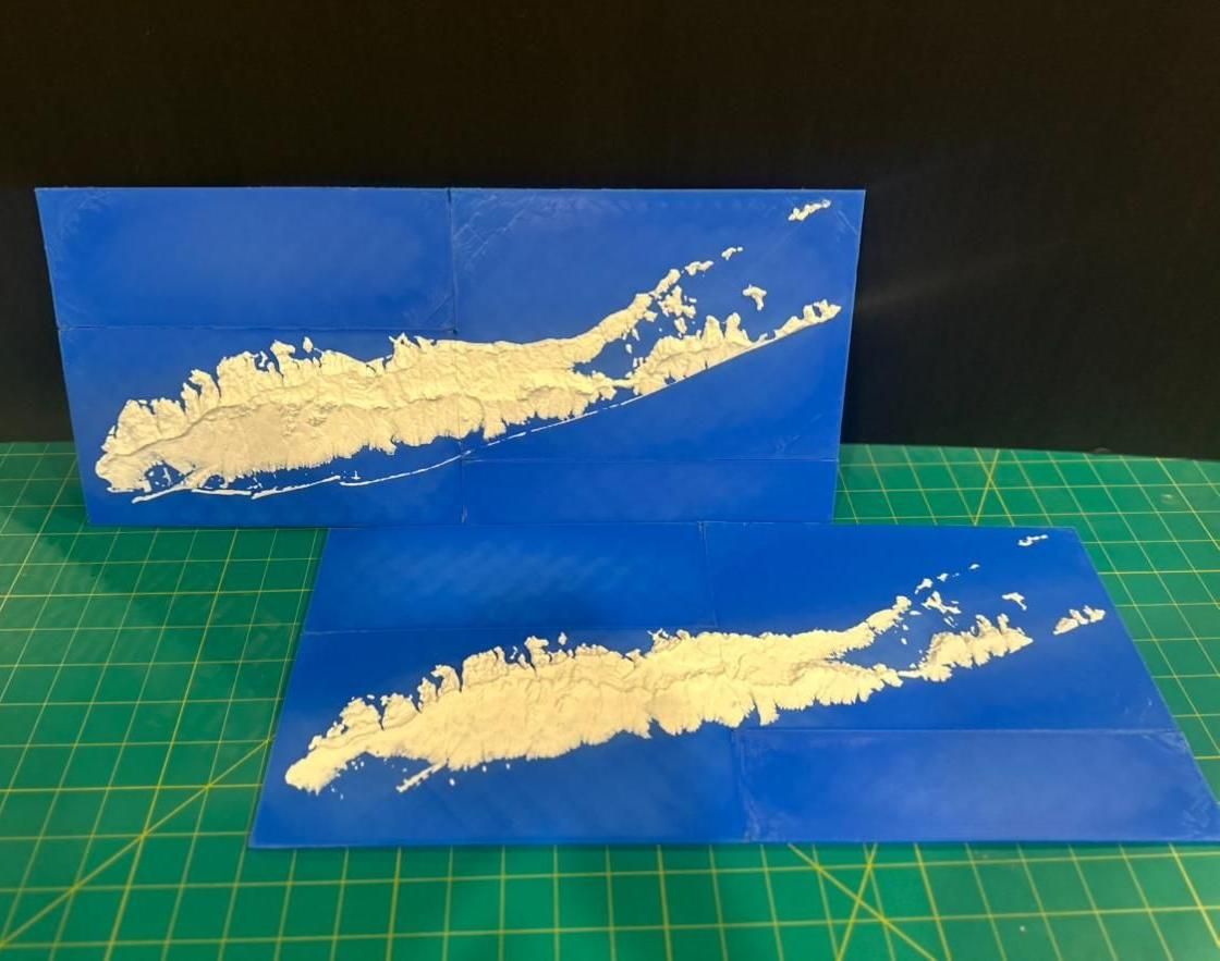 Long Island Sea Level Rise — 3D Printed Topographic Map