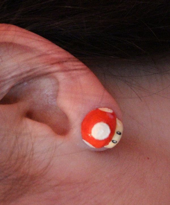 Magnetic Mario Mushroom Earrings