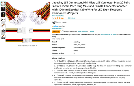 Battery Details: JST Plug