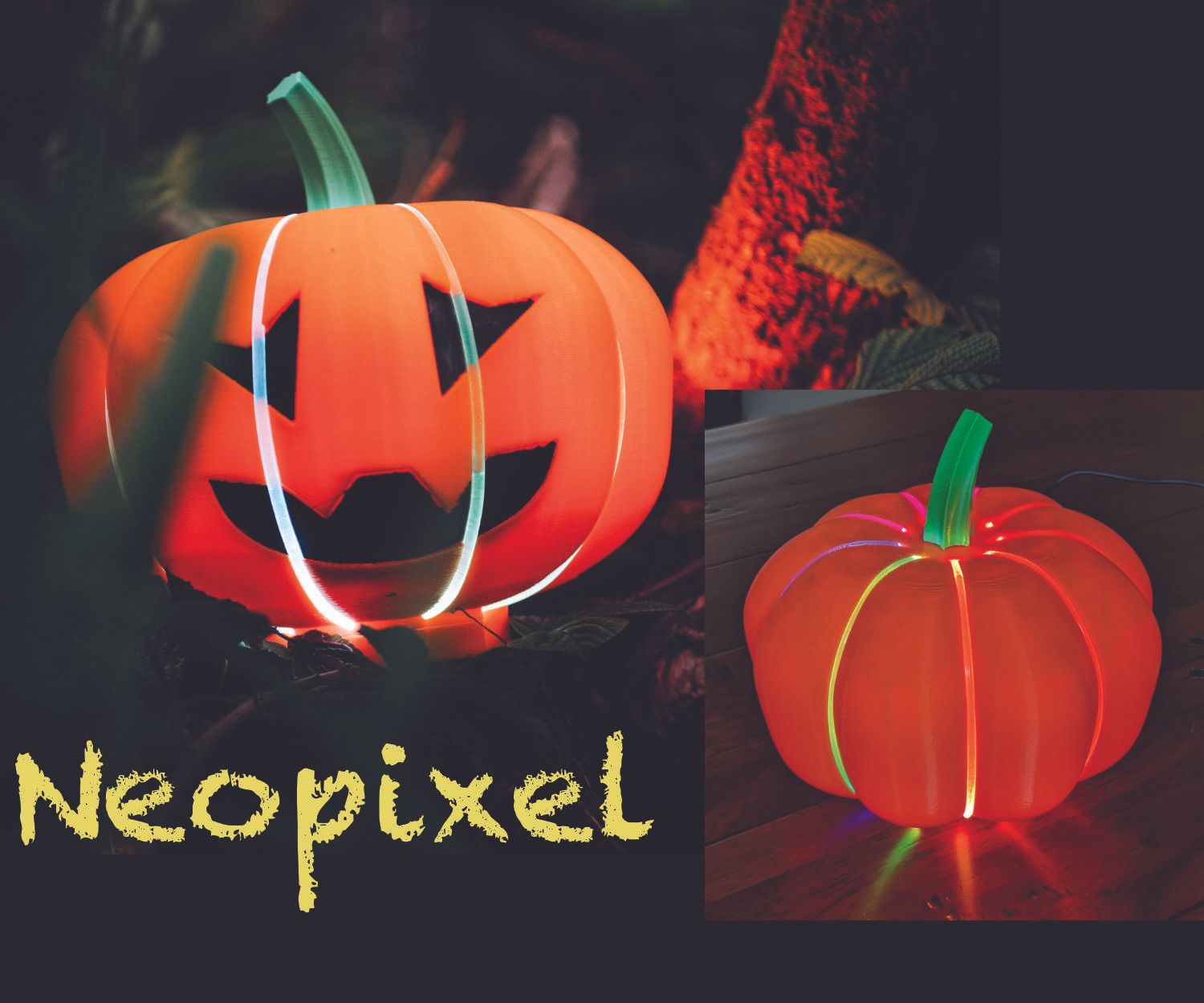 Neopixel Fiber Optic Pumpkin or Jack O'Latern With Raspberry Pi Pico