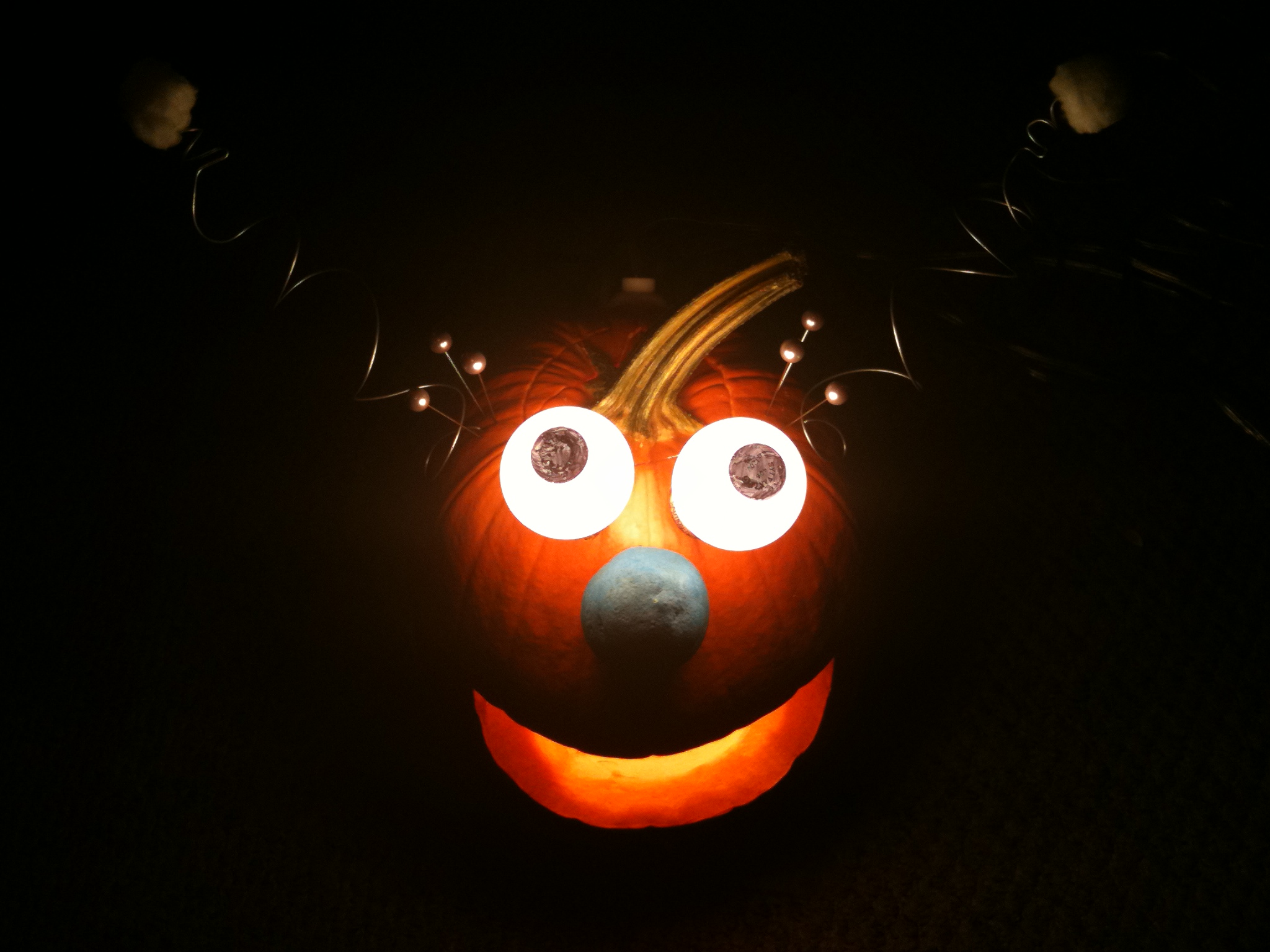 Glowing Lightbulb Jack-o-Lantern Pumpkin