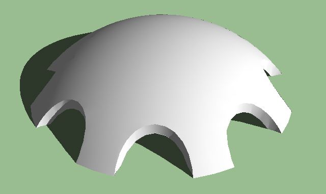 Constructing Monolithic Domes on Google SketchUp