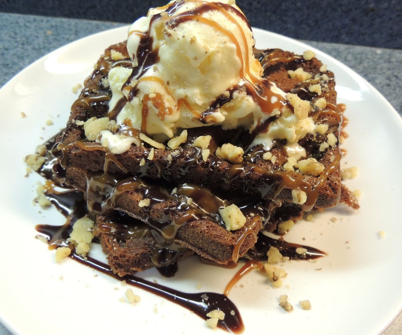 Brownie Waffle Sundae
