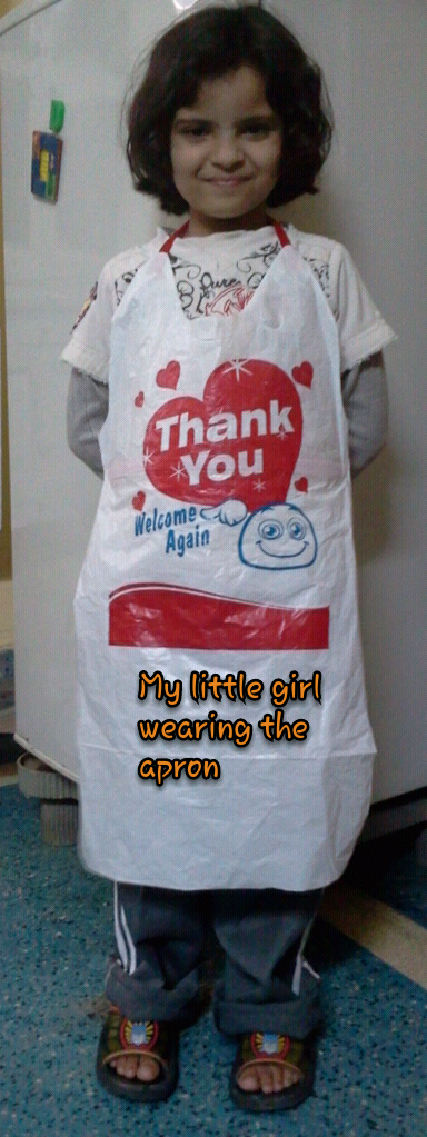 Apron from a plastic bag