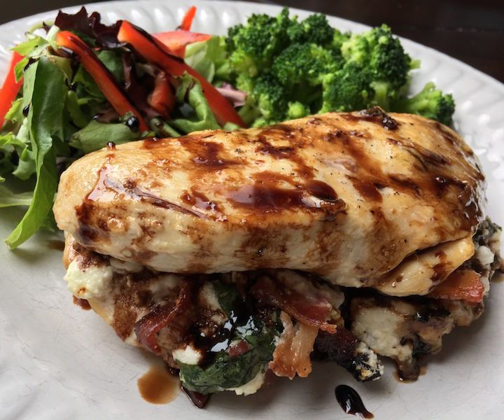 Smoked Bacon and Ricotta Cheese Stuffed Chicken Breasts